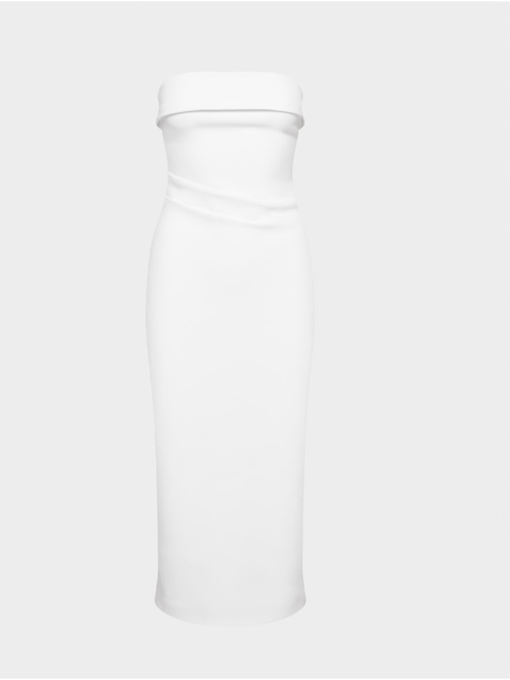 ARITZIA Babaton Strapless White Fold-Over Midi Dress